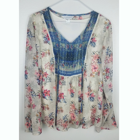 Christopher & Banks Tops - Christopher & Banks Petite Peasant Blouse